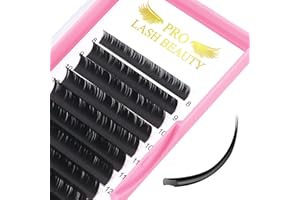 ‎PRO LASHBEAUTY Einzelwimpern 0.15 0.20 Wimpern Extensions 1:1 Wimpernverlängerung Flat Lashes Wimpern Einzeln Lash Extension 1 zu 1 wimpern 8-15 mm C CC D DD curl (D-0.20, 8-15 mix)