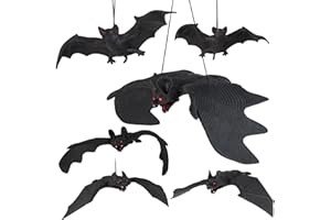JOYSAL Set di Decorazioni di Halloween, 6 Pezzi di Pipistrelli 3D appesi per Adulti e Bambini per Feste di Halloween, inquietanti, Horror