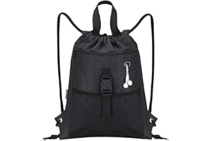 LIVACASA Torba sportowa ze sznurkiem do ściągania i kieszeniami dla mężczyzn i kobiet