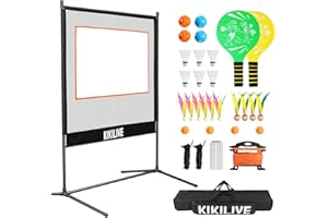 KIKILIVE Set Completo con Rete per Giochi con Racchette, Adatto a Badminton/Tennis da Tavolo/Volano/Pickleball, Set per Sport e Giochi Indoor & Outdoor, per Spiaggia/Giardino/Casa