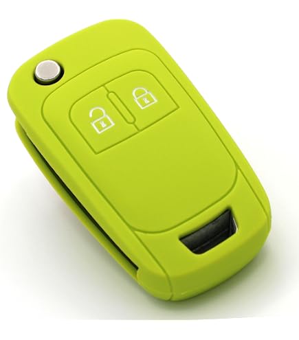 Custodia Morbida In Silicone Per Chiave Auto Opel Vectra C / Signum, Copri Chiave Fluorescente Verde - copertina