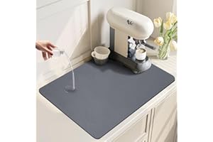 PUWOWYE Mata ociekowa do naczyń, 60 x 40 cm, mata do ekspresu do kawy, chłonna mata do kuchni, ekspresu do kawy, zlewozmywaka i łazienki, ciemnoszara