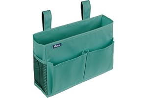 Surblue Nachttisch Caddy Hängebett Organizer Aufbewahrungstasche Tasche für Etagen-und Krankenhausbetten, Studentenwohnheime, Babybettgitter, Lager 8 Taschen(klein,blaugrün)