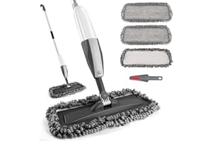 Homgif Sprühwischer 380ML Wischmopp mit Sprühfunktion, 120CM Spray Mop Bodenwischer mit Sprühfunktion, Home Küche Wischer Bodenreinigung mit 3 Waschbaren Mikrofaserbezug
