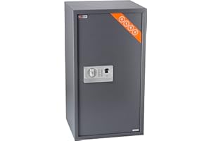 Brihard Coffre-Fort biométrique - Clavier numérique 2 en 1 et Empreintes digitales Coffre-Fort - Grand Coffre-Fort 73 x 40 x 36 cm pour Bureau - Serrure Anti-Choc