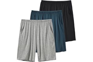 MoFiz Men's Pyjama Shorts Bottoms Ultra Soft Modal Lounge Wear Shorts with Pockets