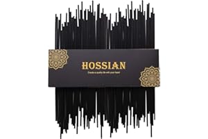 HOSSIAN Varillas difusoras de junco, difusores de junco, botellas de vidrio difusoras, recambios de difusor, madera de ratán natural, repuesto para fragancia aromática (10 pulgadas, negro)