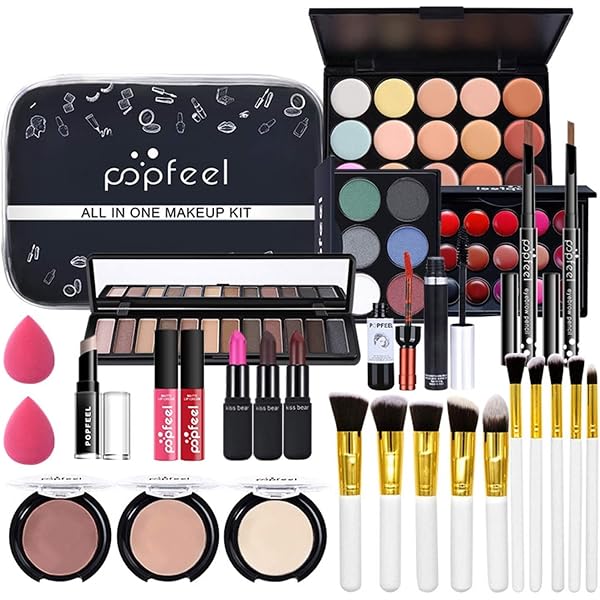 Misslyn 3-in-1 Make-up-Paletten-Set – Mit Rouge, Highlighter & Contour-Puder, Inkl. Spiegel, Für Ein Strahlendes Finish