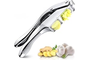 Pavlleen Knoblauchpresse Edelstahl, 2 In 1 Knoblauchhacker und schneider, mit ergonomischem Griff,Handlich & leicht zu reinigen,Knoblauchpresse Spülmaschinenfest