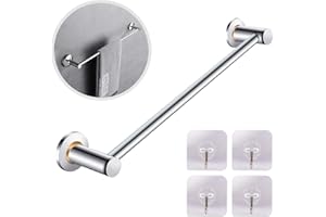 SONEER Towel Rail-38cm Stainless Steel Bath Towel Holder,Brushed Hand Towel Holder Hanger Rail Organizer Rack Bar Bathroom Accessories for Bathroom Hardware and Kitchen,Silver