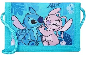 Lilo & Stitch Geldbörse für Kinder, 9 x 13 cm, Brustbeutel mit Reißverschluss, Geschenk für Jungen und Mädchen