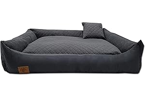Odolplusz Legowisko dla dużych psów XXL, legowisko dla psa, ergonomiczna sofa dla psa (ciemnoszare, dł. 120 x szer. 90 x wys. 19 cm)