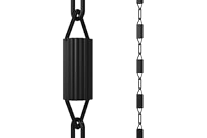 Rain Chains Direct Manicotti, 8.5 Feet Length, Aluminum, Black Powder Coated, Functional and Decorative Replacement for Gutter Downspouts