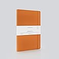 myPAPERCLIP Executive Series Notebook | Section Thread Bound with Hand Drawn Paper Back | Notebook For Gifting | Stationery Notebook | A5, Ruled, 240 Pages, 68 GSM, Orange, Pack of 1