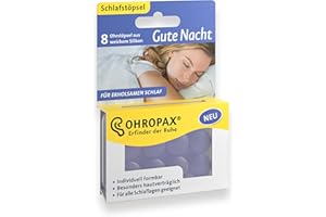OHROPAX Gute Nacht - Ohrstöpsel aus weichem Silikon - zum Lärmschutz beim Schlafen - individuell formbar - wiederverwendbar -