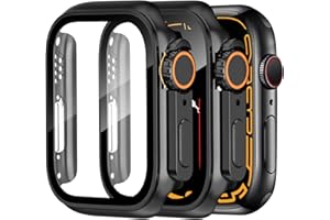 Dilhvy 2-pak etui na ekran Apple Watch serii 9, 8, 7, 45 mm, etui do Apple Watch Ultra/Ultra 2, ochronne etui na twarz iWatch Look Like Ultra, z folią ze szkła hartowanego, dla kobiet i mężczyzn