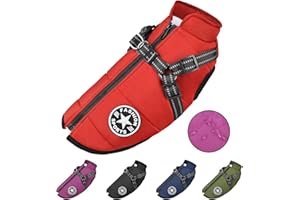 LUCASNG Dog Jacket with Harness, Waterproof Winter Dog Coat for Small Medium Large Dogs, Warm Dog Coat For Chihuahua Teddy Labrador French Bulldog