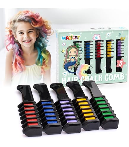 Kit De Craie Colorante Pour Cheveux Enfants - Stylo + 6 Palettes De Couleurs, Lavable, Non Toxique, Pour Filles 4+ Ans - Cadeau Créatif Anniversaire