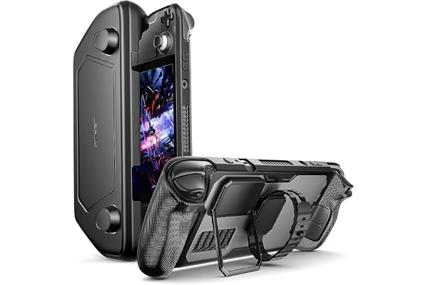 JSAUX PC0104 ModCase Compatible avec Steam Deck/Steam Deck OLED, Protection Complète Incluant Coque Amovible, Coque de Protection, Support métallique et Sangle - Kit de Base