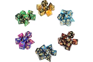 GWHOLE Lot de 42 Dés Jeux De Role Donjons et Dragons D&D Dice, Jeu de Dés Double-Couleur Polyédrique