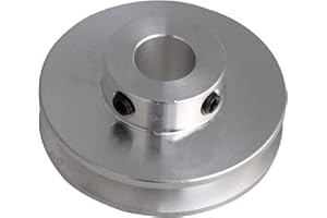 BQLZR 41x16x10MM Silver Aluminum Alloy Single Groove 10MM Fixed Bore Pulley for Motor Shaft 3-5MM PU Round Belt