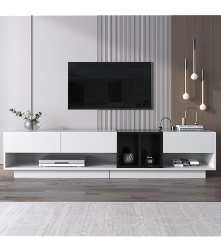 Meuble TV 180 Cm Avec LED 16 Couleurs - 3 Portes, Design Moderne, Montage Mural Ou Au Sol - 5