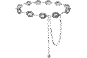 LIMHOO Western Chain Belt for Women Concho Metal Waist Chain for Dresses Western Cowgirl