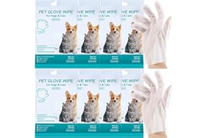 Floving Lot de 18 gants de toilettage pour chiens et chats - Gants de nettoyage pour chien et chat - Lingettes de nettoyage pour fourrure, visage, oreilles et pattes, sans rinçage - Gants de massage