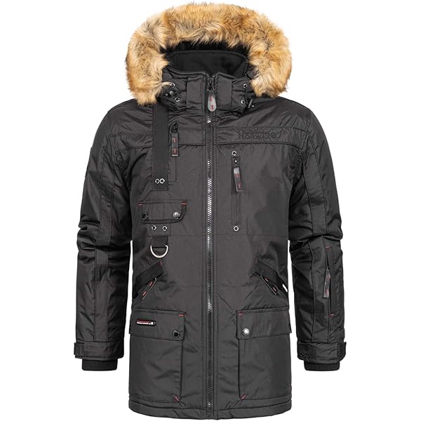 Geographical Norway Giacca Imbottita Homme Beachwood - Giacca Bi-materiale Con Cappuccio - Foto 3