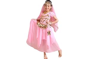 Astage Dziewczęcy kostium do tańca brzucha na Halloween, indyjski, orientalny, karnawał, cały zestaw