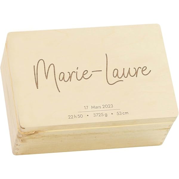 Boîte à Dents De Lait En Bois LAUBLUST - Gravure Sourire - Souvenir Enfant - Cadeau Naissance Ou Baptême