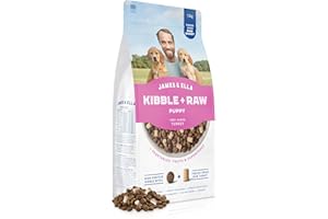 James & Ella Kibble + Raw Puppy Food - Free Run Turkey (1.5kg) ❘ Nutritious High Protein Kibble Combined with Freeze-Dried Raw Meat Nuggets, Contains Essential Oils & Minerals, Grain & Gluten Free