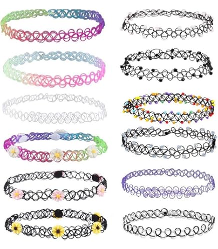 Set Di 15 Collane Girocollo Per Donna - Velluto, Pizzo, Pendenti, Stili Diversi