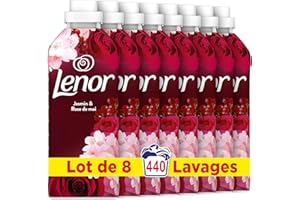 Lenor Adoucissant 440 Lavages (55x8), Parfum Jasmin Et Rose De Mai, 24H De Fraîcheur Relaxante, Avec Une Touche D’Huiles Essentielles, Testé Dermatologiquement, Fabriqué En France