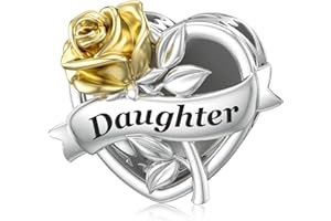 LANBEIDE Family Charms, 925 Sterling Silver Love Heart Flower Charms Bead fit Pandora Bracelet Mom Sister Friends Wife Charms Gifts for Women