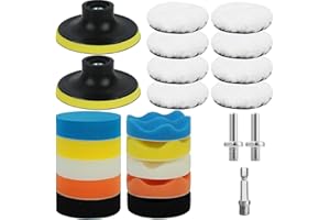 VIBINHO Lot de 23 tampons de polissage de 80 mm, embouts de polissage pour visseuse sans fil, kit de polissage pour visseuse sans fil, kit de polissage de voiture pour polisseuse, meulage, cirage