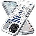Candykisscase Case for iPhone 14 Pro, R2D2 Astromech Droid Robot Pattern Shock-Absorption Hard PC and Inner Silicone Hybrid Dual Layer Armor Defender Case for Apple iPhone 14 Pro 6.1inch