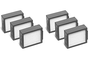 MIRTUX Pakiet 6 filtrów kompatybilnych z Roomba E5 i7. Zestaw części zamiennych filtrów E5 E6 i7 i7 j7+ j7 plus wymiana części zamiennych z trzema filtrami.