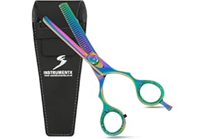 SS INSTRUMENTX KATX Forbici per Sfoltire i Capelli, Forbici Parrucchiere Professionali per Sfoltire e Tagliare i Capelli, Forbici Barbiere Seghettate per Uomini, Donne e Bambini (6.5", Multicolore)
