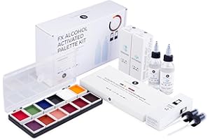 Narrative Cosmetics 12 Color FX Alcohol Activated Makeup Palette Kit - Includes Alcohol Activator and Moisturizing Remover - Waterproof SFX Makeup for Professional Makeup Artists