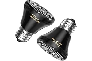 GlowUp 75W Lampadina riscaldante in ceramic E27 Lampada a infrarossi riscaldante AC220-240V Lampada riscaldante in ceramica near per pulcino rettile tartaruga cucciolo coniglio terrurium (2pcs)