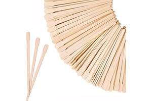 Mibly 200 Pcs Wooden Wax Sticks - Eyebrow, Lip, Nose Small Waxing Applicator Sticks for Hair Removal and Smooth Skin - Spa and Home Usage