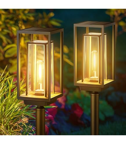 2er Set Solar Gartenleuchten, Warmweiß, IP65 Wasserdicht | Für Wege, Terrasse, Beete | Höhe 65 Cm, 10-12h Leuchtdauer