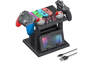 LYCEBELL Support de Rangement pour Nintendo Switch, Support de Jeu de Rangement Montures, Joy&Con, manettes Pro, Console, Disc, Casques e Cartes de Jeu (Noir)