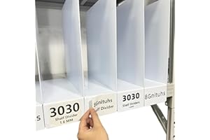 8GNITUHS Vici 50 divisori per mensole da 30 cm x 30 cm, 1,6 mm, per magazzini, etichette per scaffali, separatori di carta per stanze artigianali, magazzini, divisori in plastica per scaffali, organizer per
