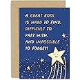 Old English Co. Cute Thank You Card for Men and Women - Great Boss Star Card - Card for Boss Retirement, Leaving, Farewell Card for Her or Him - Thank You Card | Blank Inside with Envelope