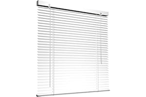 Victoria M. Persiana de Aluminio, Veneciana Fijación sin Taladrar, Incluye Clips de Sujeción Klemmfix, 105 x 220 cm, Blanco