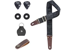 Czzmy Tracolla per chitarra, cinghie per chitarra con estremità in pelle,serrature della cinghia e plettri per chitarra