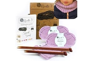 Needle It® Kit de punto para principiantes con agujas de tricotar - Snood para tejer uno mismo - Para niños o adultos - Idea de regalo - Ocio creativo -