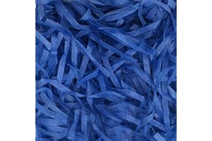 PUMUKY 200 Grammes Papier Remplissage Cadeau, Déchiqueté, Shredded Papier Kraft Raffia, Herbe de Pâques pour Décorer Cadeaux, Artisanat DIY, Paniers et Boîtes (Bleu)